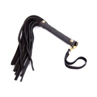 Ple'sur 11 in. Mini Leather Flogger - Black