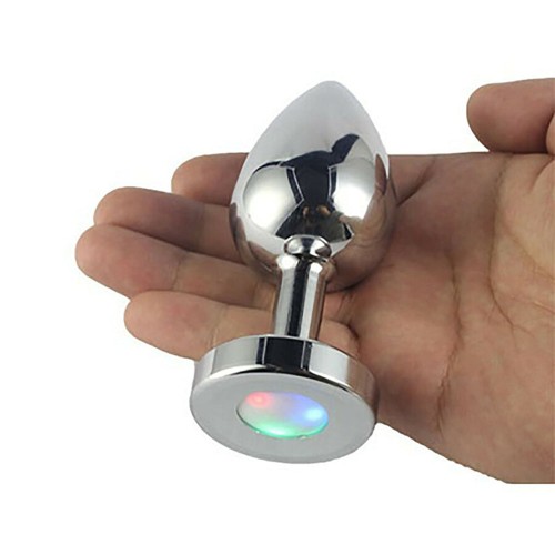 Ple'sur LED Light-Up Metal Anal Plug Small for Exciting Play