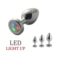 Ple'sur LED Light-Up Metal Anal Plug Small for Exciting Play