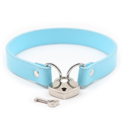 Ple'sur PVC Collar with Heart Lock Aqua