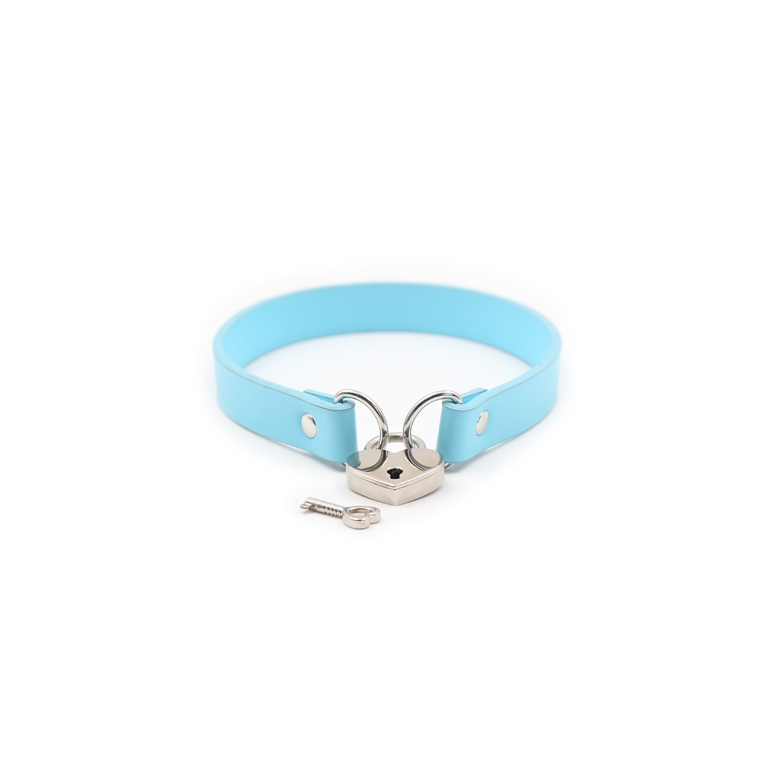 Ple'sur PVC Collar with Heart Lock Aqua