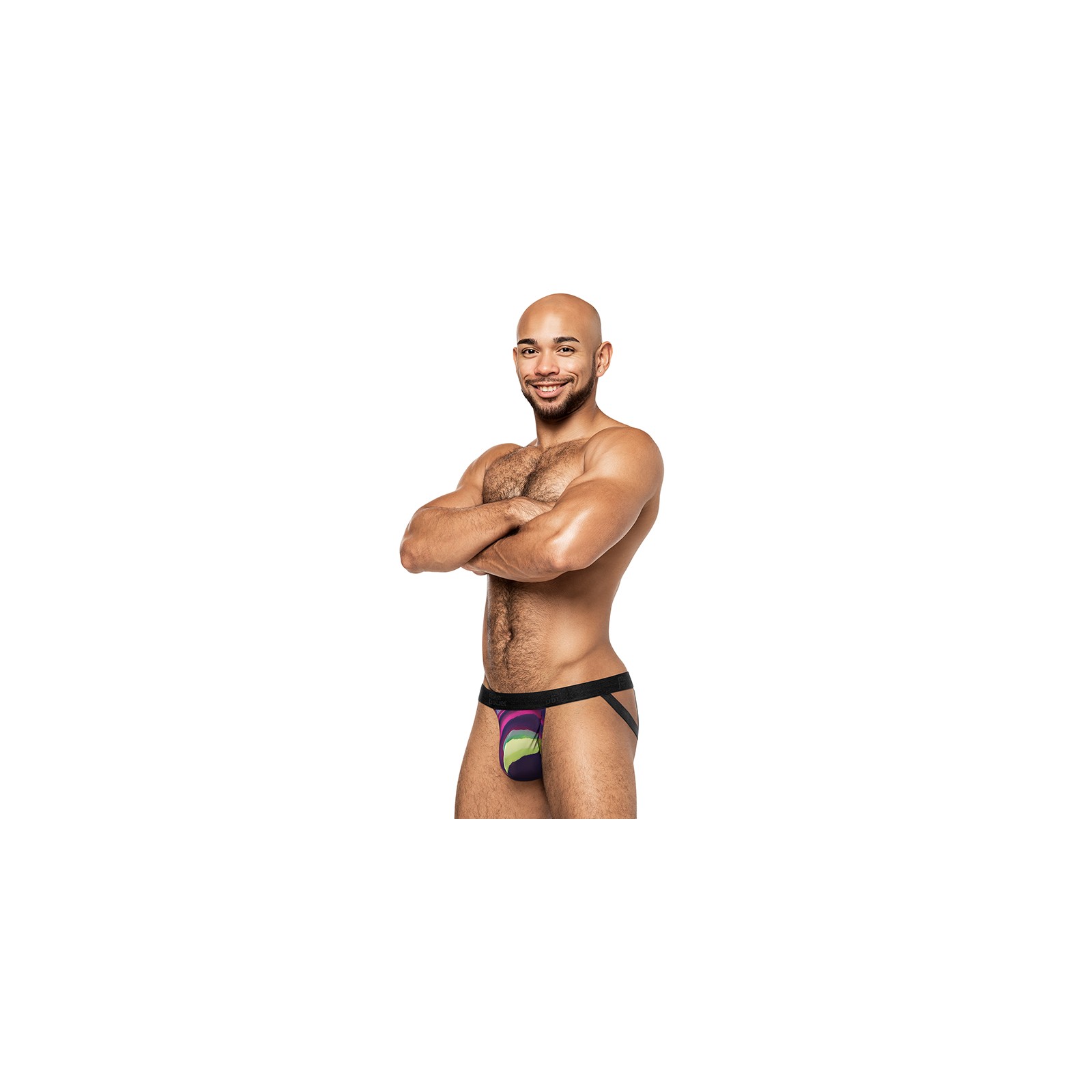 Male Power Galactic Strappy Ring Jock Print S/M