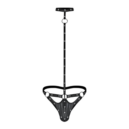 Arnés Corporal G-String con Collar Male Power Fetish Tormentor Negro L/XL