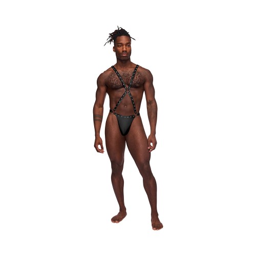 Male Power Fetish Warrior Body Harness Black S/M