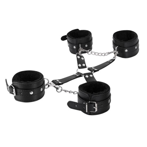 Male Power Leather All 4's Fuzzy Cuff Set