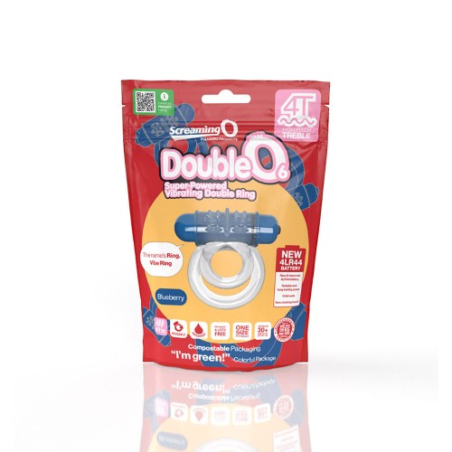 Screaming O 4T DoubleO 6 Vibrating Double Cockring - Blueberry