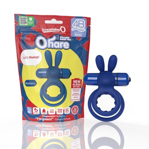 Screaming O 4B Ohare Rabbit Cockring Vibrator Blueberry