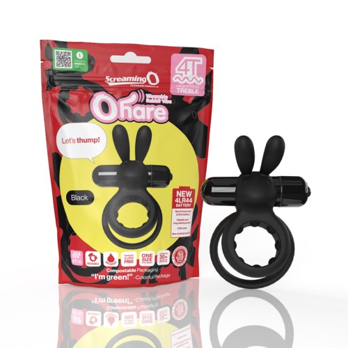 Screaming O 4T Ohare Vibrating Rabbit Double Cockring Black | Exciting Pleasure