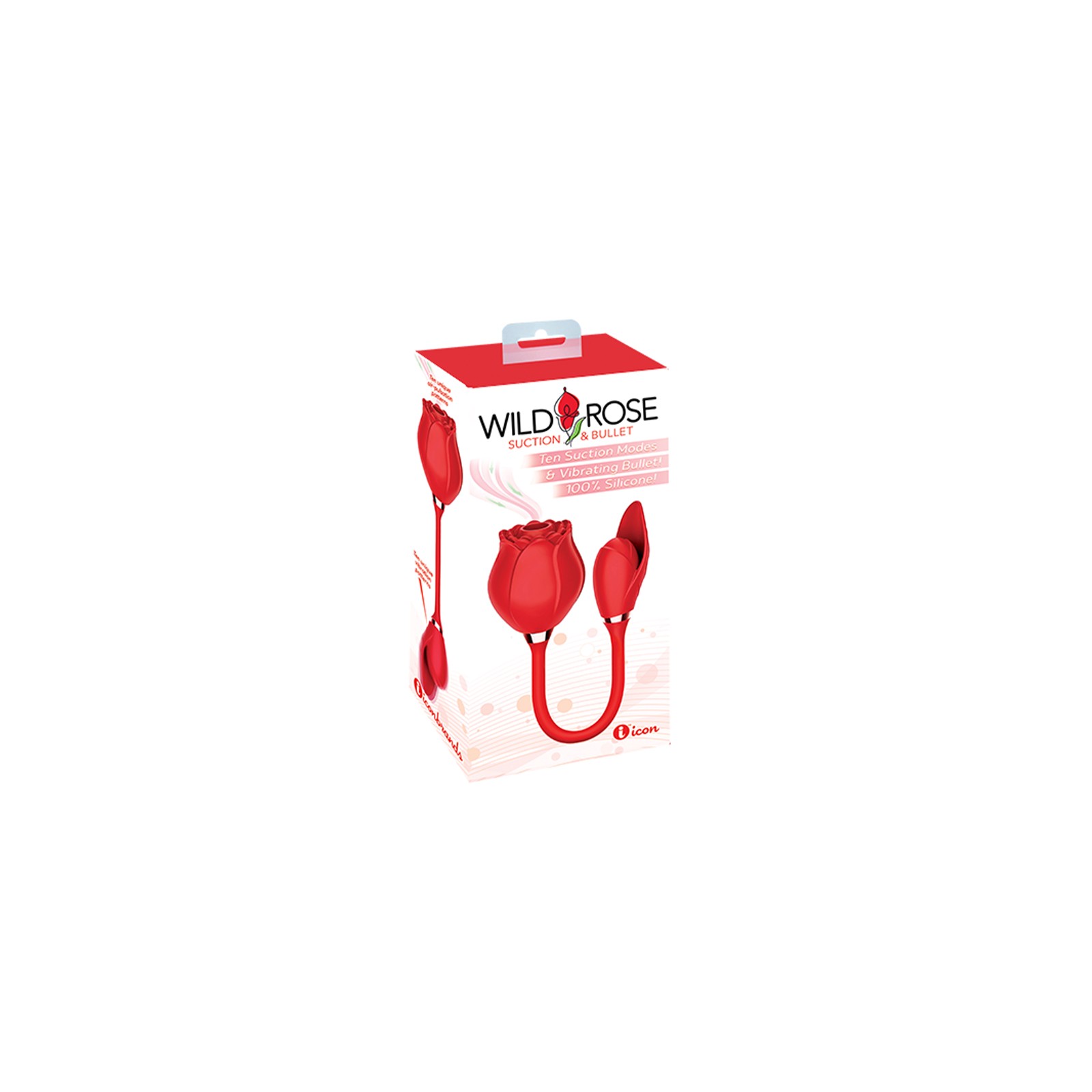 Estimulador Clitoriano de Succión y Bala Wild Rose Rojo