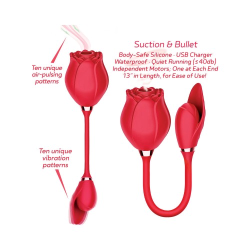 Wild Rose Suction and Bullet Clitoral Stimulator Red