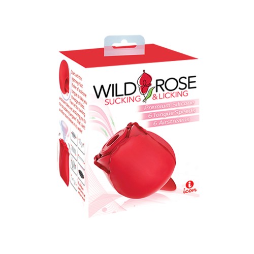 Vibrador Suculento Rosa de Succión Rojo