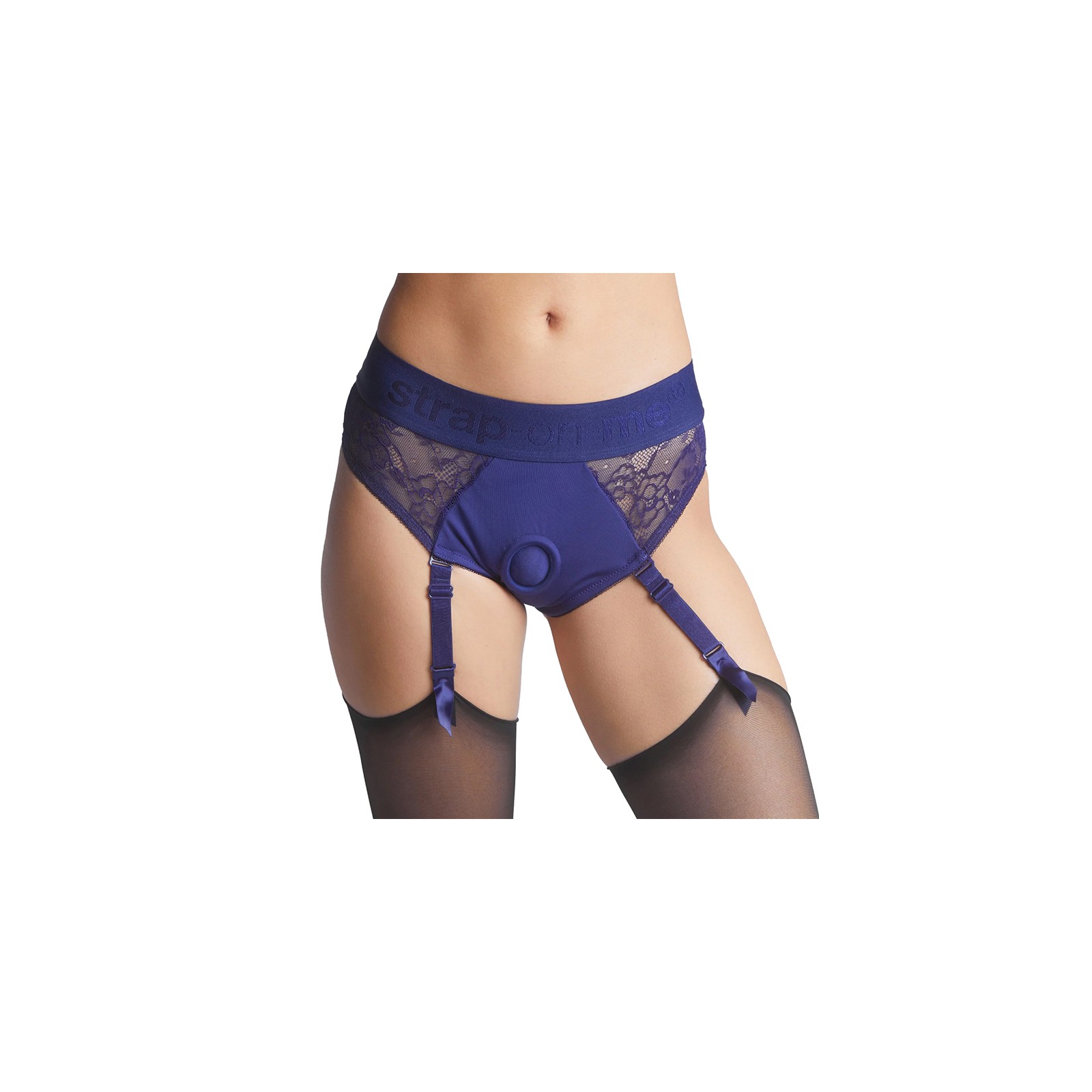 Arnés de Encaje Diva Strap-On Azul Noche XXL