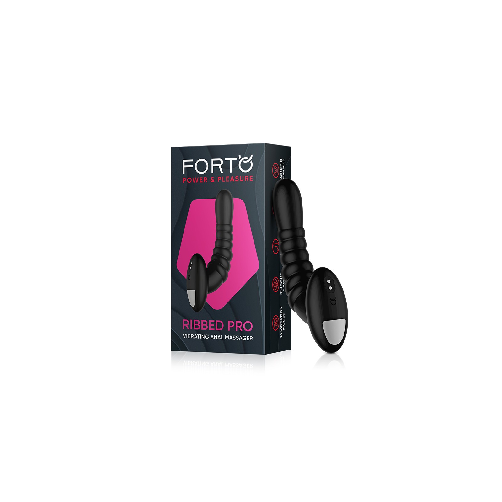 Forto Ribbed Pro Rechargeable Silicone Vibrating Massager