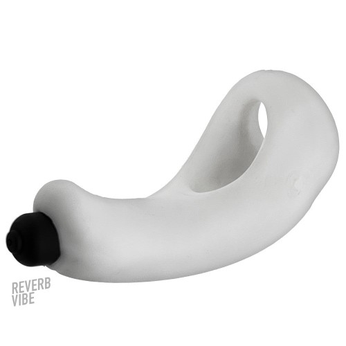 Hunkyjunk Buzzfuck Cock & Ball Sling with Taint Vibrator White Ice