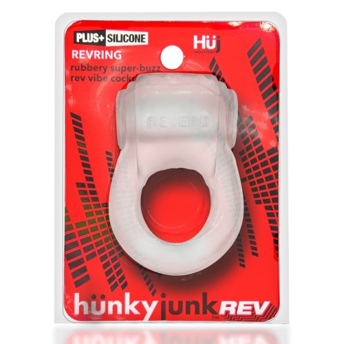 Anillo para el pene Hunkyjunk Revring con vibrador Bullet Clear Ice