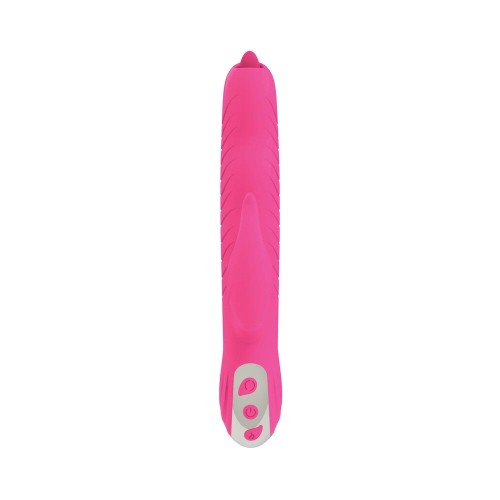 Dual Stimulator Rosa Passion Dolphin Heat Up para Placer Máximo