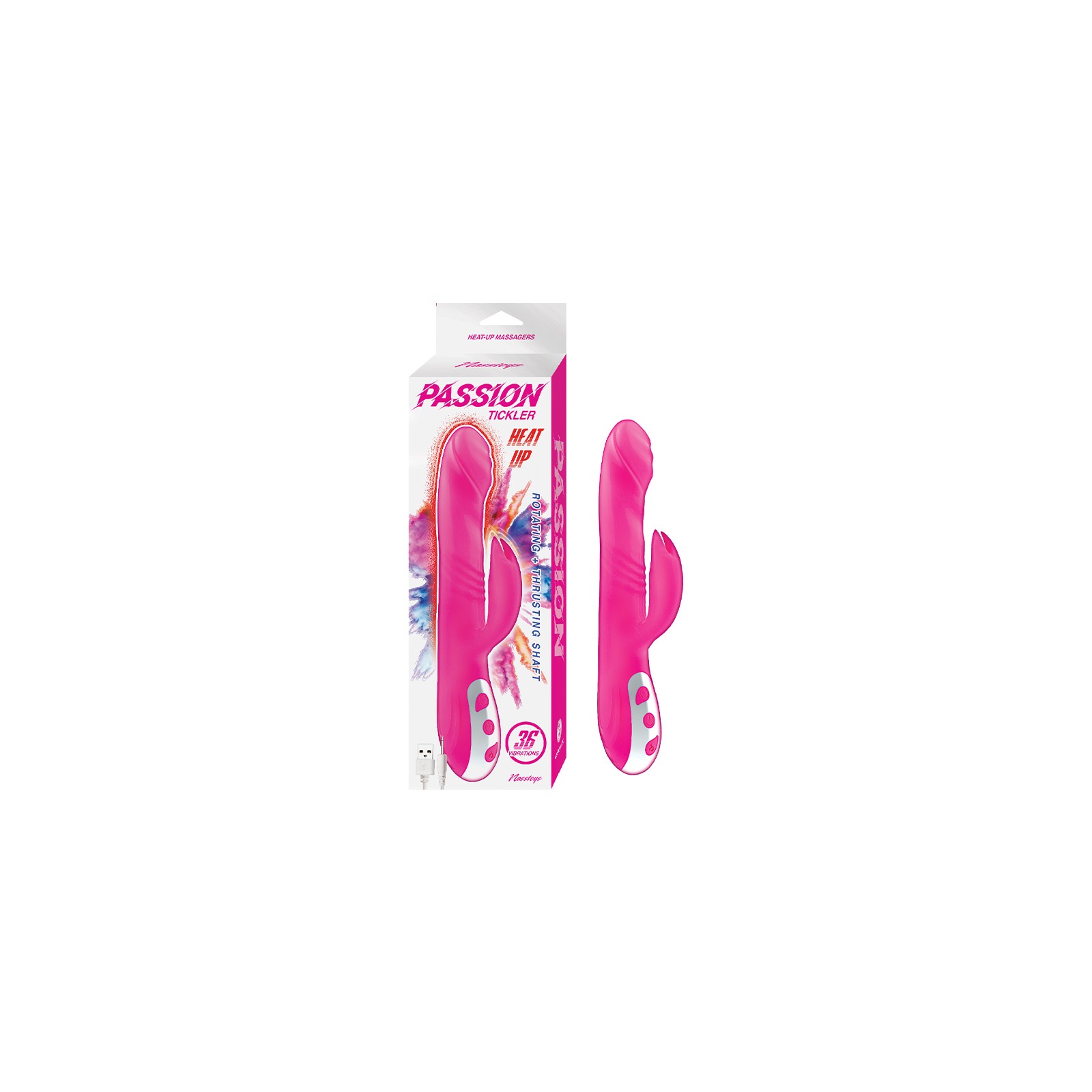 Passion Tickler Heat Up Dual Stimulator - 36 Vibrations