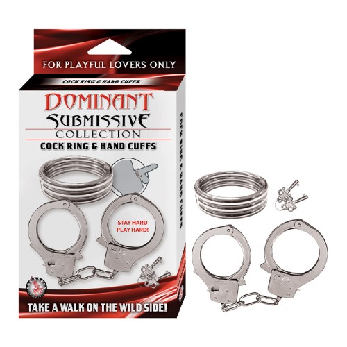 Dominant Submissive Cockring & Handcuffs Set