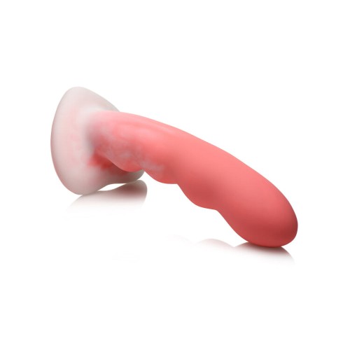 Simply Sweet Wavy Silicone Dildo in Pink/White