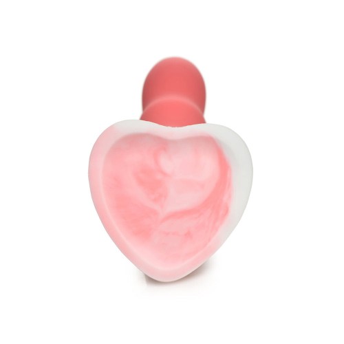 Simply Sweet Wavy Silicone Dildo in Pink/White