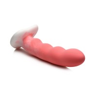 Simply Sweet Wavy Silicone Dildo in Pink/White