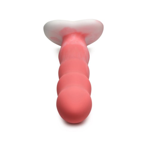 Simply Sweet Wavy Silicone Dildo in Pink/White