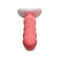 Dildo de Silicona Ondulado Simplemente Dulce Rosa/Blanco