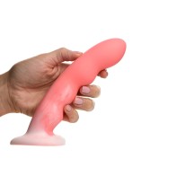 Dildo de Silicona Ondulado Simplemente Dulce Rosa/Blanco