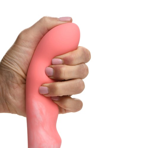 Simply Sweet Wavy Silicone Dildo in Pink/White