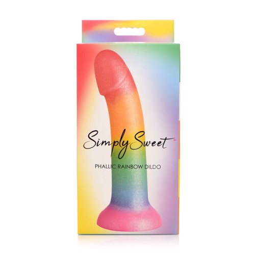 Simply Sweet Rainbow Silicone Dildo for Unique Pleasure