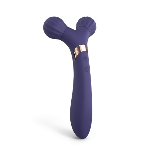 Masajeador y Vibrador de Silicona Doble Love to Love Fireball Recargable Midnight Indigo