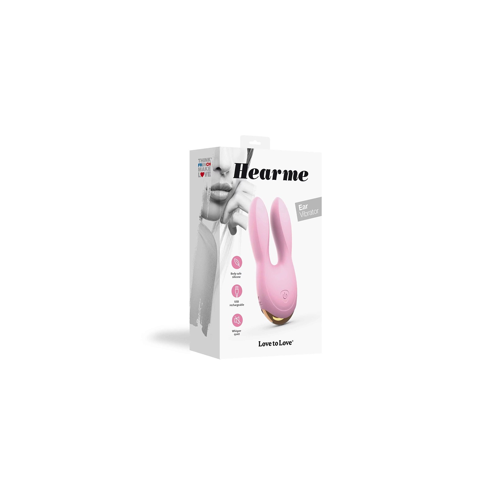 Love to Love Hear Me Vibrador Silicona Flexible de Oreja Recargable Rosa Bebé