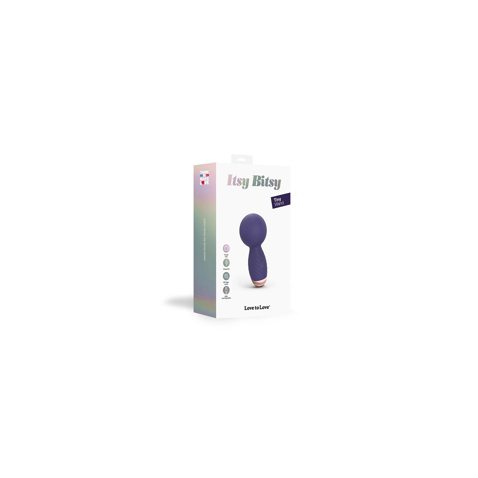 Love to Love Itsy Bitsy Rechargeable Silicone Mini Wand Vibrator Midnight Indigo