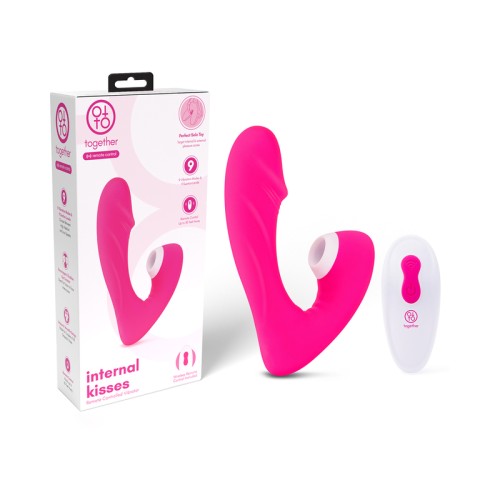 Ambos Besos Internos Vibrador con Control Remoto Rosa