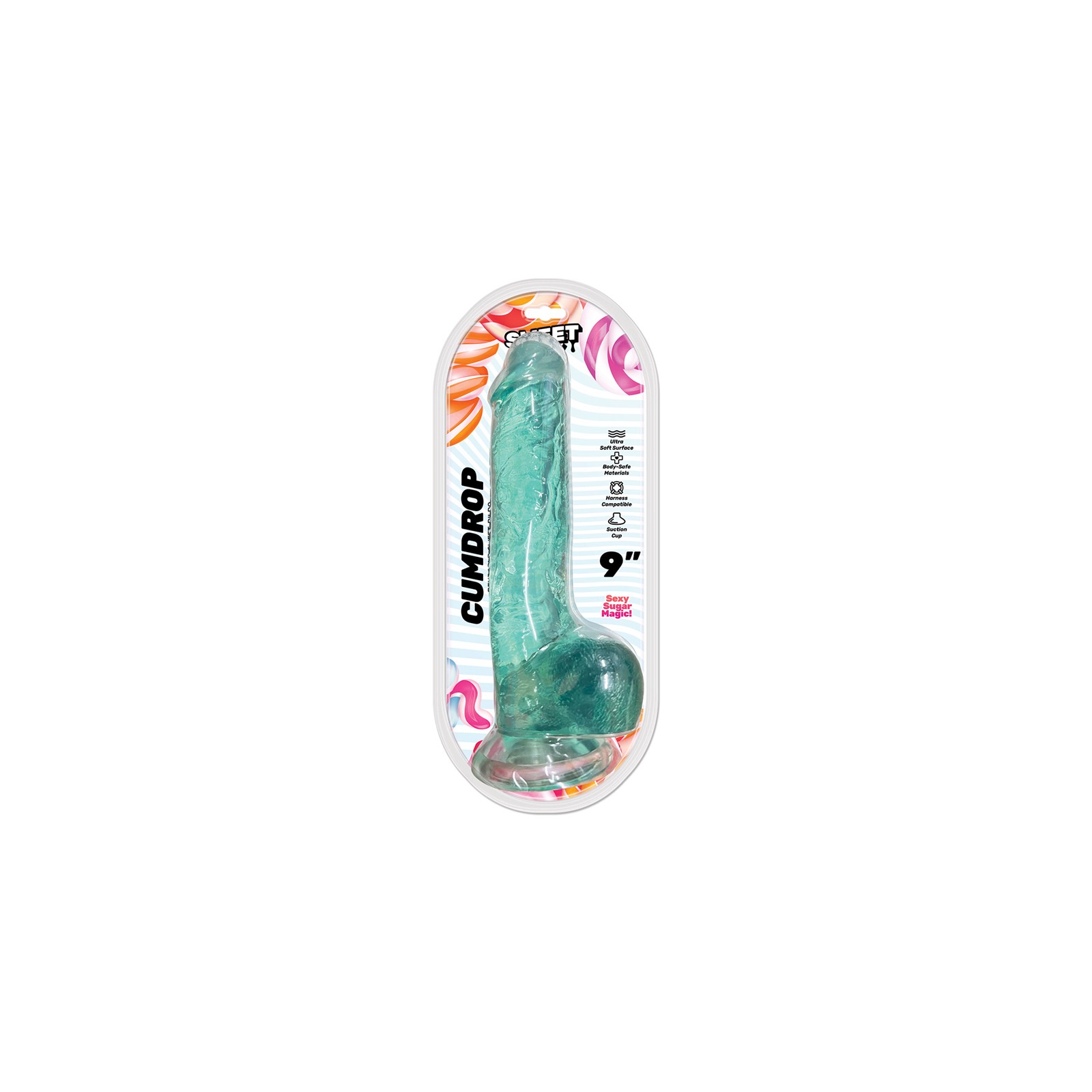 Sweet Sex Cumdrop Jelly Dildo - 9 inch Aqua Pleasure