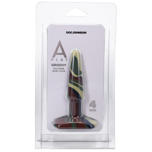 A-Play Camouflage Silicone Anal Plug 4in.