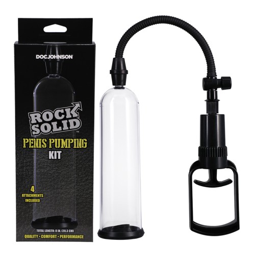 Rock Solid Manual Penis Pumping Kit - 4 Attachments