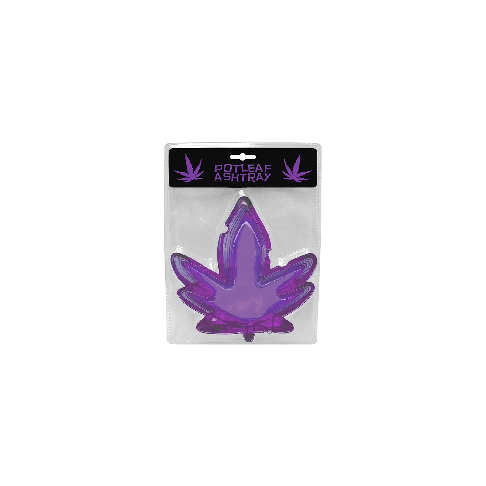 Purple Pot Leaf Glass Ashtray