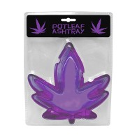 Purple Pot Leaf Glass Ashtray