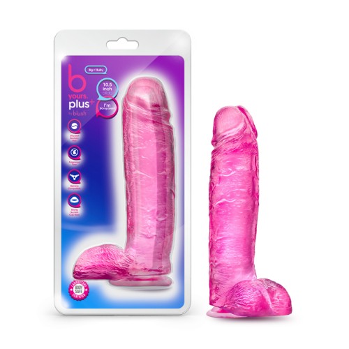 B Yours Plus Big n' Bulky Dildo de 10.5 in. con Bolas Rosa