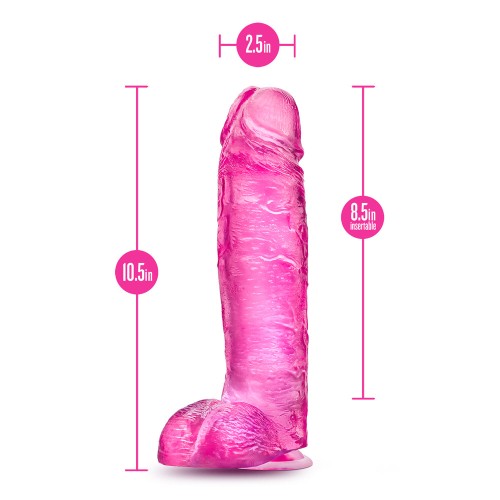 B Yours Plus Big n' Bulky Dildo de 10.5 in. con Bolas Rosa