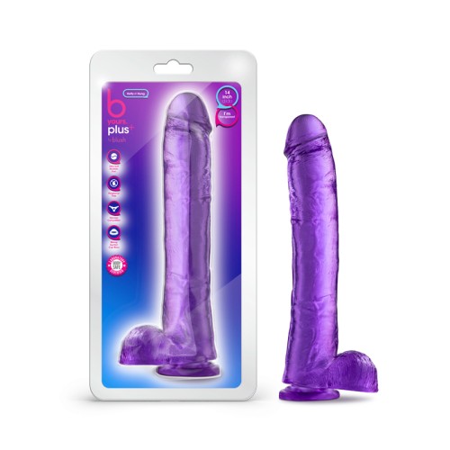 B Yours Plus Hefty n' Hung Dildo de 14 pulgadas con Bolas Morado