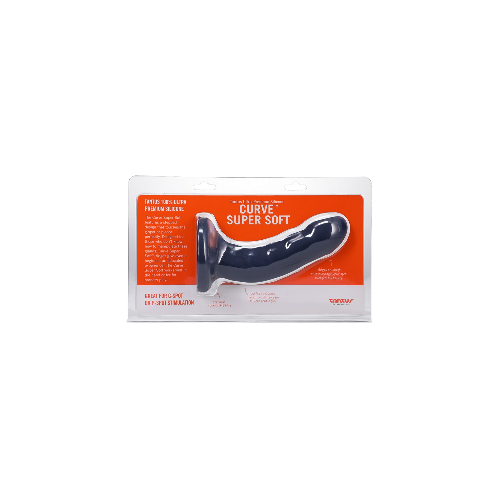 Tantus Curve Dildo 6.5 Medium-Firm Sapphire