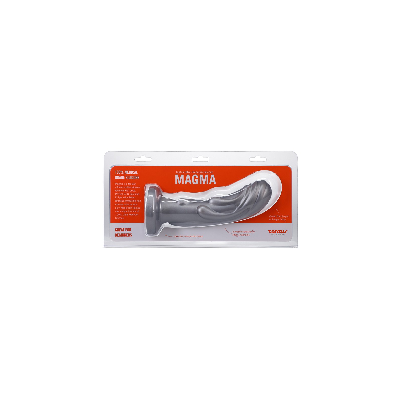 Dildo de Fantasía Tantus Magma 7 in. Medium-Firm Plata