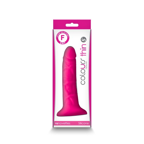 Colours Pleasures Thin Pink Dildo - 5 in.