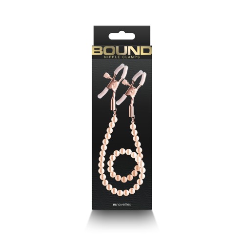 Pinzas para Pezones Bound en Rosa Dorado - Estimulación Elegante