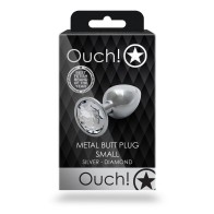 Ouch! Plug Anal Redondo Pequeño Plata/Diamante