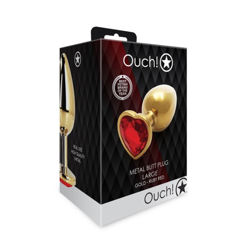 Butt Plug Grande Ouch! con Joyas en Forma de Corazón