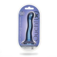 Dildo Curvy G-Spot de Silicona Ultra Suave de 7 in. Azul Metálico