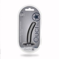 Ouch! Smooth Silicone 5 in. G-Spot Dildo - Premium Gunmetal